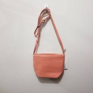 A New Day Dusty Coral Pink Faux Vegan Leather Adjustable Purse Handbag Crossbody